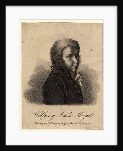 Portrait of the composer Wolfgang Amadeus Mozart, after 1824 by Pierre Alexandre Tardieu