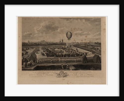 The balloon of Jean-Pierre Blanchard ascending from Lille on August 26, 1785, 1785 by Louis Watteau