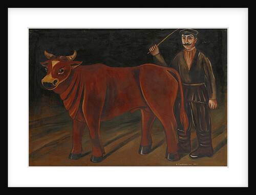 Farmer with Bull, 1916 by Niko Pirosmani