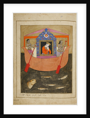 Illustration to the epic poem The Knight in the Panthers Skin by Shota Rustaveli, 18th century by E. Ts. Tseretliseuli