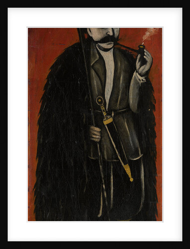 Shepherd in a Felt Cloak against a Red Background by Niko Pirosmani