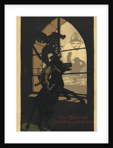 Title design of the book Town Musicians of Bremen by the Brothers Grimm, 1910s by Anonymous