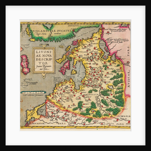Livonia Map, Livoniae Nova Descriptio, 1573-1578 by Anonymous master