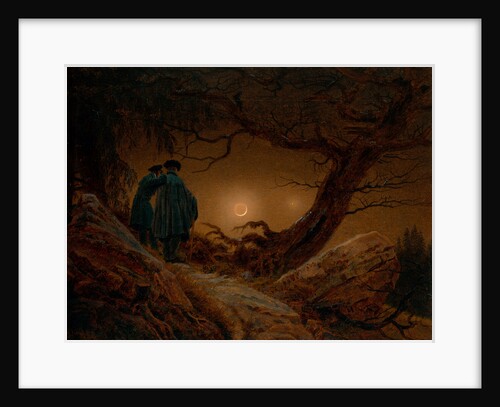 Two Men Contemplating the Moon, ca 1820 by Caspar David Friedrich