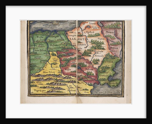 Map of Sarmatia by Johannes Honterus