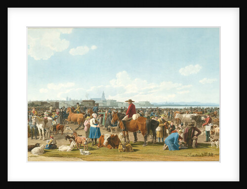 Cattle Market near Genua, 1820 by Wilhelm Ritter von Kobell