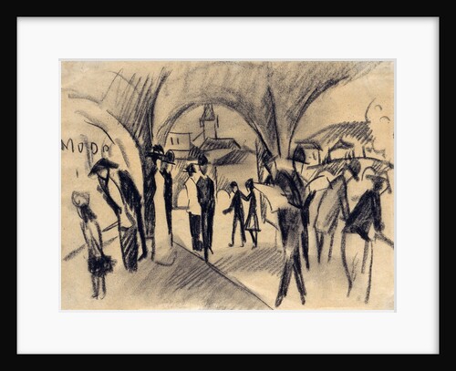 Scene Under the Arcades in Thun, 1913 by August Macke