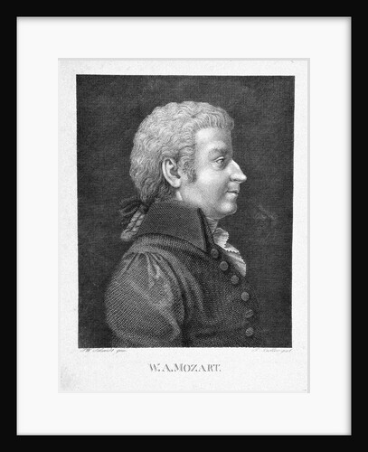 Wolfgang Amadeus Mozart, ca 1825 by J. W. Schmidt