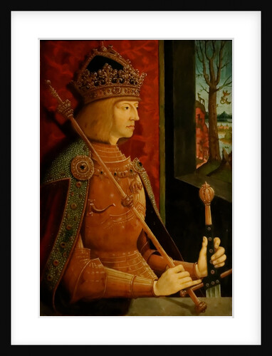 Emperor Maximilian I, with crown, sceptre, and sword, c. 1500 by Bernhard Strigel