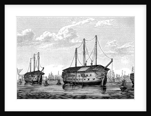The Danish prison-ships Dronning Maria and Waldemar at Copenhagen, 1848-1849 by Anonymous