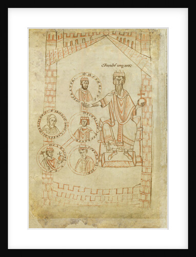 Salian Dynasty Family Tree: Conrad II, Henry III, Henry IV, his wife Eupraxia of Kiev, Henry V, 12th century by Ekkehard of Aura