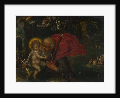 Saint Christopher carrying the Infant Christ, 17th century by German master