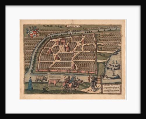 Map of Moscow of the 16th century by Frans Hogenberg