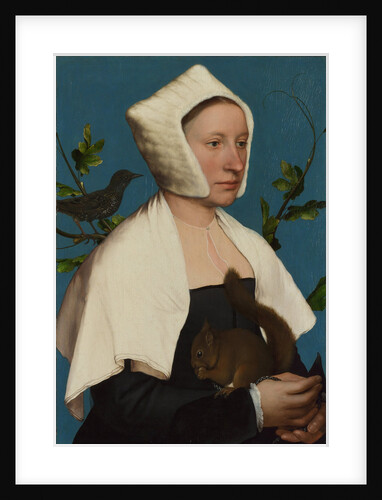 A Lady with a Squirrel and a Starling (Anne Lovell?), c. 1527 by Hans Holbein the Younger