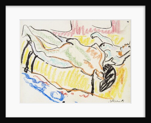 Love couple in studio (Two Nudes), 1908-1909 by Ernst Ludwig Kirchner