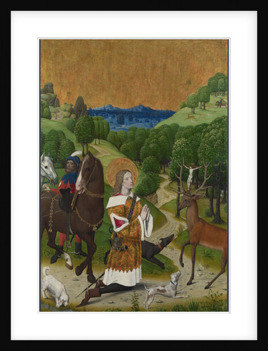 The Conversion of Saint Hubert. Shutter from the Werden Altarpiece, ca 1485 by (Workshop) Master of the Life of the Virgin