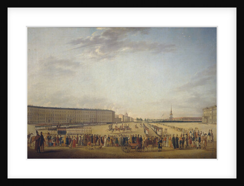 Changing of the Guard at the Palace Square in Saint Petersburg, c. 1800 by Johann Georg von Mayr