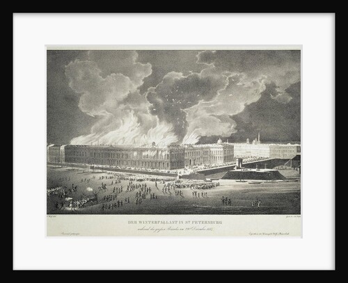Fire in the Winter Palace on December 29, 1837, c.1838 by Franz Wolf