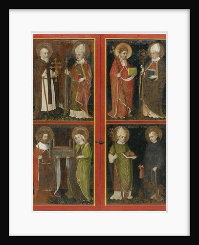 Anthony the Abbot and Erhard of Regensburg Sixtus II and Servatius Henry II and Cunigunde Saint Nicholas and Leonard, c. 1448 by Workshop of the Wolfgang Retable