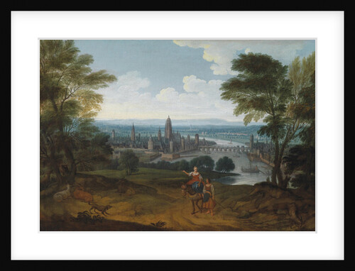 View of Frankfurt am Main from the west, 18th century by German master