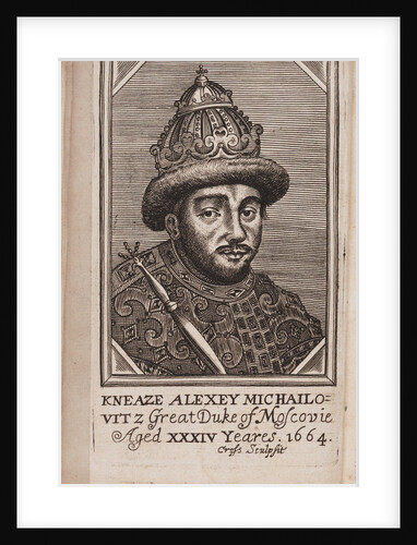 Portrait of the Tsar Alexis I Mikhailovich of Russia From: The Present State of Russia by Samuel Collins, 1664 by Anonymous
