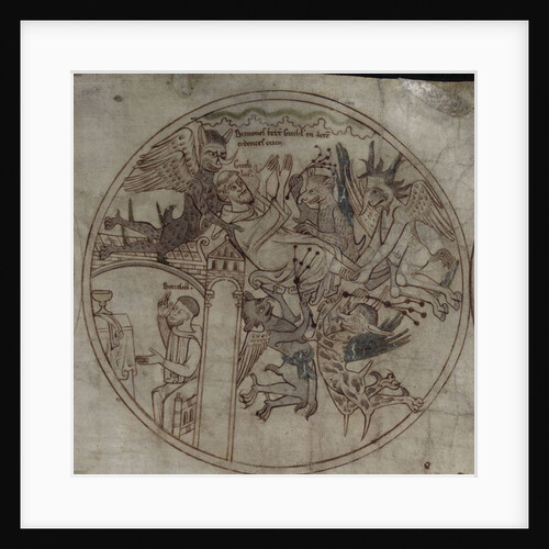 Demons attack Guthlac (Manuscript The life of Saint Guthlac), Early 12th century by Anonymous