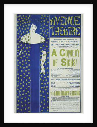 Avenue Theater, A Comedy of Sighs! (Poster), 1894 by Aubrey Beardsley