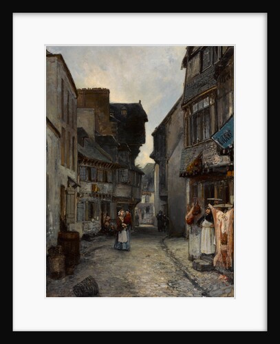 A street in Landerneau, 1851 by Johan Barthold Jongkind