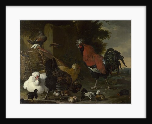 A Cock, Hens and Chicks, ca 1668-1670 by Melchior de Hondecoeter