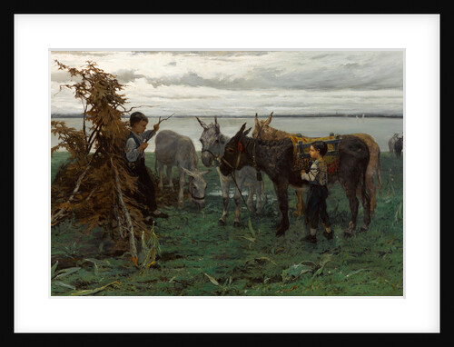 Boys herding donkeys, 1865 by Willem Maris
