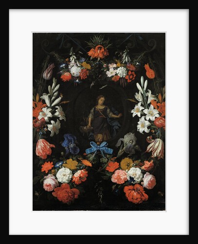Garland of Flowers, ca 1675 by Abraham Mignon