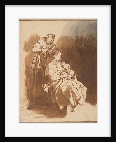 A Young Woman Having Her Hair Braided, ca 1637 by Rembrandt van Rhijn