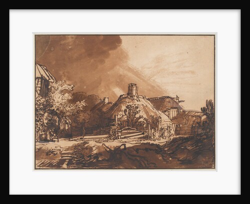 Cottages under a Stormy Sky, c. 1640 by Rembrandt van Rhijn