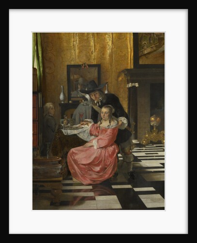 An Interior, with a Woman refusing a Glass of Wine, c. 1660 by Dutch master