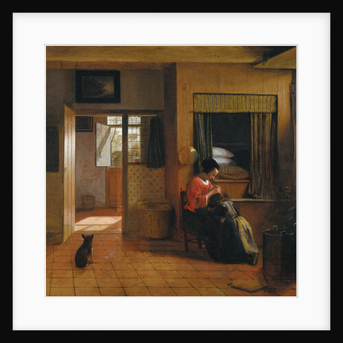 Interior with a Mother delousing her Childs Hair (A Mothers Duty), 1659-1660 by Pieter Hooch de