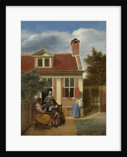 A company in the courtyard behind a house, 1663-1665 by Pieter Hooch de