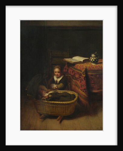 A Little Girl rocking a Cradle, c. 1655 by Nicolaes Maes
