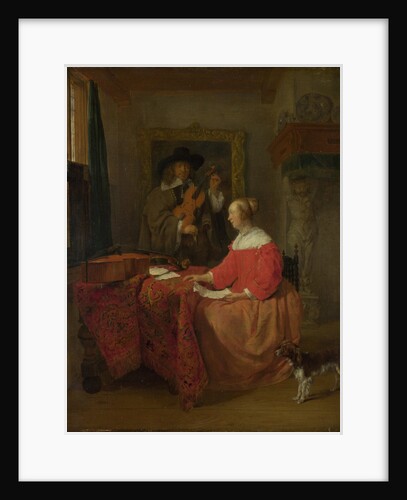 A Woman seated at a Table and a Man tuning a Violin, c. 1657?1658 by Gabriel Metsu