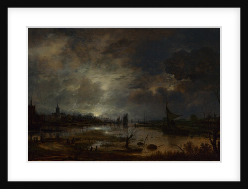 A River near a Town, by Moonlight, c. 1645 by Aert van der Neer