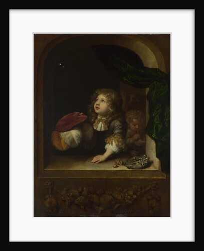 Two Boys blowing Bubbles, c. 1670 by Caspar Netscher