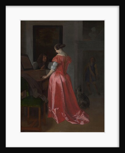 A Woman standing at a Harpsichord, ca 1675 by Jacob Lucasz. Ochtervelt