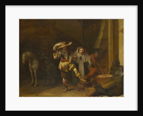 A Man and a Woman in a Stableyard, 1630s by Pieter Quast