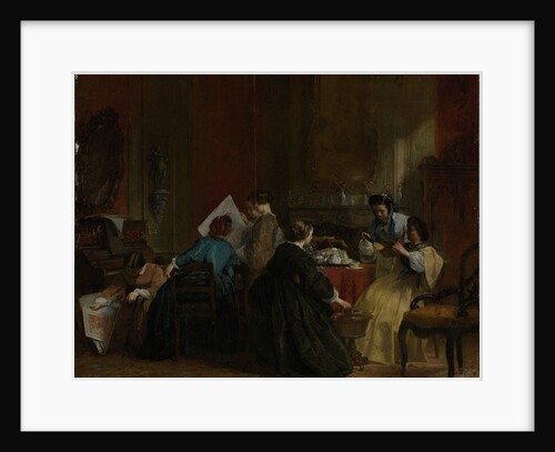 Company of ladies watching stereoscopic photographs, before 1868 by Jacob Spoel