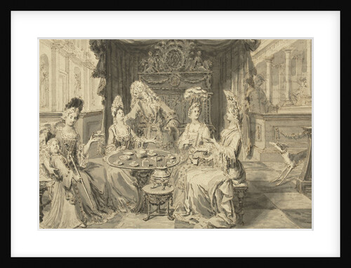 Elegant Society at Round Table, um 1700 by Philip Tidemann