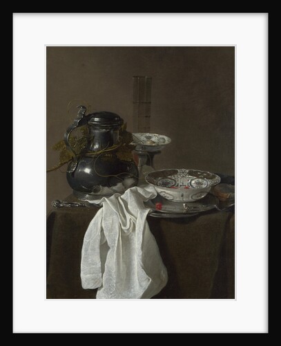 Still Life with a Pewter Flagon and Two Ming Bowls, 1651 by Jan Jansz. Treck