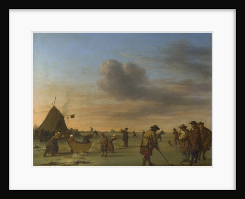 Golfers on the Ice near Haarlem, 1668 by Adriaen van de Velde