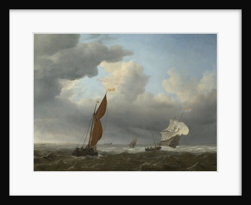 A Dutch Ship and Other Small Vessels in a Strong Breeze, 1658 by Willem van de Velde the Younger