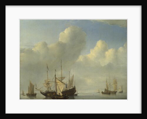 A Dutch Ship coming to Anchor, 1657 by Willem van de Velde the Younger