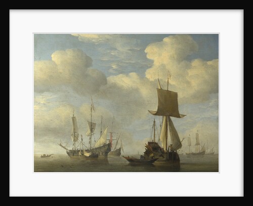 An English Vessel and Dutch Ships Becalmed, c. 1660 by Willem van de Velde the Younger