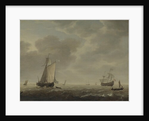A Dutch Man-of-war and Various Vessels in a Breeze, c. 1640 by Simon de Vlieger
